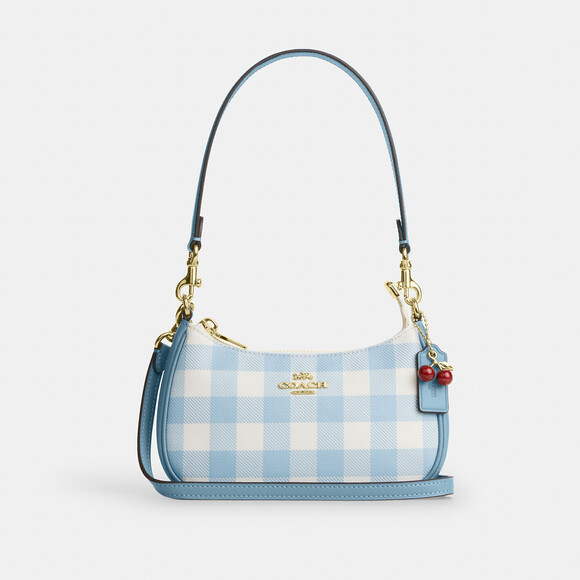 Coach Handbags - Coach Outlet Teri Mini Crossbody Bag With Gingham Print And Charm